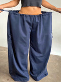 AIDASE  -  Women Y2K Oversized Baggy Pants Low-rise Elastic Waist Drawstring Wide Leg Trousers Loose Streetwear Casual Sweatpants aidase-shop