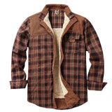 AIDASE  -  European and American Casual Checked Thickened Shirt. Men's New Style Fleece-lined. Winter Warm. Pure Cotton Jacket. S-XXXXL aidase-shop