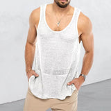 Aidase Men Summer Knitted Tank Top Loose Sleeveless Sportswear Tops Boys Casual Fitness Bodybuilding Breathable Tees Plus Size Xxxl aidase-shop