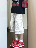 AIDASE  -  Summer New High Street Workwear Denim Shorts 2025 Tie-dyed Pocket Design Korea Fashion Male Trousers aidase-shop
