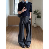 AIDASE  -  Men's Pleated A-Line Wide-Leg Suit Pants Curved Trousers Streetwear Lightweight CleanFit Casual Long Pants for Spring and Autumn aidase-shop