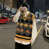 Aidase Knit Vests for Men Autumnr and Winter Korean Popular Clothes Sweater Man Sleeveless Waistcoat High Quality Streetwear Vintage