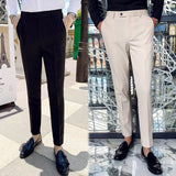 Aidase Men's Social Trousers Masculina Suit Trousers Man Formal Pants Spring Men Dress Pants Slim Fit Black White Pantalones Hombre aidase-shop