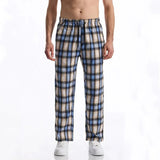 AIDASE  -  Men's Casual Plaid Yoga Pants Straight Leg Home Leisure Trousers Summer New Arrival Sport Style Comfortable Men's Long Pants aidase-shop