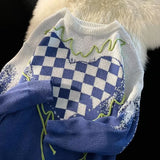 Aidase Sweaters Men Classic Fashion Popular Autumn Winter Plaid Heart-shape Pattern Contrast Color American Style Unisex Cozy Couple aidase-shop