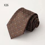 AIDASE  -  New Trendy Men's Silk Ties Jacquard Dot Floral Necktie 8cm Brown Green Neck Tie Daily Wear Shirt Suit Cravat Wedding Groom Gift aidase-shop