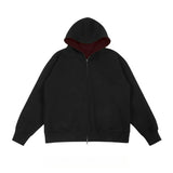 AIDASE  -  Mens Autumn Spring Contrast Color Cardigan Hooded  Thick Premium Loose Heavyweight Top Men's hoodie ventilate essentials hoodie aidase-shop