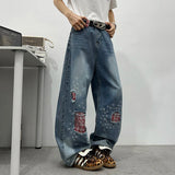 AIDASE  -  Summer New Plaid Patchwork Male Jeans Vintage Trendy Loose Design Versatile Straight-leg Fashion Men's Denim Pants 21E6611 aidase-shop