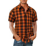 AIDASE  -  Wrinkle-Free New Men'S Shirt Mens Outdoor Vintage Button Short Sleeve T Shirt Casual Top Chemises Hommes aidase-shop