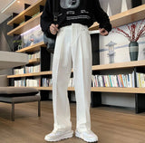 AIDASE  -  Fluid Khaki Trousers for Men Draped Wide Leg Man Suits Pants Formal High Quality Work Wear Tailoring Slacks Thin Casual Fashion aidase-shop