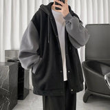 AIDASE  -  Hong Kong Wind Leisure Cardigan Coat Men Autumn New Korean Version of The Trend Splicing Loose Hoodie Lovers aidase-shop