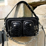 AIDASE  -  Fashion Stylish Black Crossbody PU Leather Purse Mini Luxury Bags Designer Clutches for Women  Vintage Chain Pockets Purse aidase-shop