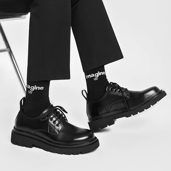 Aidase Men Harajuku Korean Style Streetwear Casual Thick Platform Leat ...