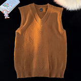 AIDASE  -  Fashion Niche Jacquard Design Pattern Men Sweaters Versatile Casual Comfortable Autumn and Winter Warm V-Neck Knit Sweater Vests aidase-shop