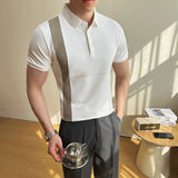 AIDASE  -  New Men's Stretchable Business Casual Polo Shirt, Fashion Slim Fit Short Sleeve T-Shirt, Available in Plus Sizes M-5XL. aidase-shop