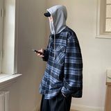 AIDASE  -  Autumn Retro Plaid Shirt American Trend Hooded Casual Men's Jacket Fashion Loose Long-sleeved Men Women Clothing aidase-shop