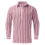 AIDASE  -  Elegant Roll-Up Sleeves Men'S Plaid Shirt Mens Fashion Casual Striped Linen Lapel Long Sleeve Shirt Top Blouse рубашка aidase-shop