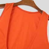 Aidase Big V-neck Sleeveless T-shirt Men Vest solid Color Thin casual Undershirt Summer Breathable Fitness Muscles Sport Tank Top
