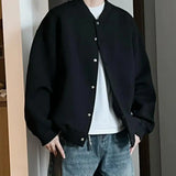 39.85Aidase Winter Korean Simple Men's Clothing Retro Simple Baseball Uniform Jacket American Y2K Couple Versatile Casual Cardigan Jacket aidase-shop