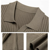 Aidase Men's Short-Sleeved Shirt, Slim Fit Summer Business Gentleman,Men's Polo Shirt  2024, High-End Knitwear Mulberry Silk aidase-shop