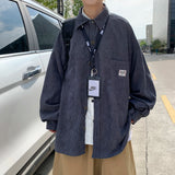 Aidase Men Corduroy Shirts Harajuku Korean Loose Style Long Sleeve Vintage Streetwear Overshirt M-3XL aidase-shop