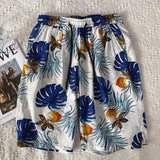 AIDASE  -  Summer New Youth Floral Print Beach Shorts Loose Men's Waist Drawstring Thin Floral Shorts aidase-shop