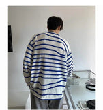AIDASE  -  Light and Breathable Sweater for Men's Fashionable Irregular Striped Round Neck Pullover Tops aidase-shop