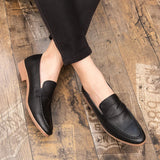 AIDASE  -  Men Business Loafers Black Brown British Casual Soled Heel Fashion Brand Leather Shoes American Banquet Shoes Men aidase-shop