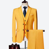 Aidase 3 Piece Formal Classic Plaid Suits for Men Slim Fit Groom Wedding Tuxedo Prom Business Casual Male Suit Jacket Vest with Pants aidase-shop