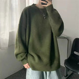 AIDASE  -  Autumn Crew Neck Solid Color Pullover Sweaters For Men Casual Y2K Knitted Sweater High Street Fashion Jumpers Hombre aidase-shop