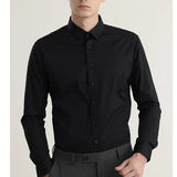 AIDASE  -  Mens Formal Office Wear Dress Shirts Fashion Slim Long Sleeve Wrinkle Free Strech Plus Size Business Casual Shirts for Man