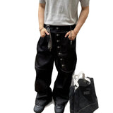 AIDASE  -  American Vibe Washed Bell Bottom Jeans for Men Casual Straight Fit Loose Versatile Denim Pants Autumn Trend Cleanfit aidase-shop