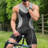 AIDASE  -  Men Bodysuits Patchwork Color-block O-neck Sleeveless Male Rompers Playsuits Streetwear Workout 2025 Summer Bodysuit Men aidase-shop
