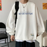 AIDASE  -  Spring Autumn Fashion Fleece Letter Print Sweatshirt Man Harajuku Oversized Male Clothes Pullovers Tops Long Sleeve Streetwear aidase-shop