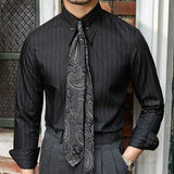 Aidase Business Casual Dress Shirt Men Clothes Men 2023 Autumn Korean Men Striped Printing Shirt aidase-shop