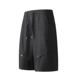 AIDASE  -  Summer New Trendy American Casual Men's Jeans 2025 Solid Color Korea Fashion Elastic Waist Male Trousers aidase-shop