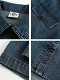 AIDASE  -  Retro Denim Shirts For Men Chinese Style Tang Costume Short Sleeved Top Jacket Coat Summer Oversized Loose Streetwear Shirts aidase-shop