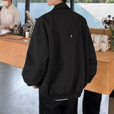 AIDASE  -  Men's Jacket Lapel American Style Button Detachable Brooch Design Long Sleeve Solid Color Zipper Loose Male Coats 21E6700 aidase-shop