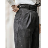 Aidase Lurex Yarn Trousers Pant For Man 2024 Office Trouser Men Business Casual Pant British Social Club Outfits Pantalones Hombre aidase-shop