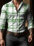 AIDASE  -  New Casual Digital Printing Plaid Men's Long-Sleeved Shirt aidase-shop