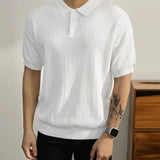 AIDASE  -  Men Shirt Lapel Short Sleeve Korean Style Loose Shirts Men Summer Tops Streetwear Solid Casual Men Clothing S-5XL aidase-shop