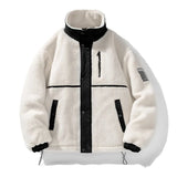 Aidase New Winter Fleece Jacket Men Lamb Wool Streetwear Patchwork Warm Casual Coat Mens Parkas Streetwear Stand Collar Outerwear Man aidase-shop