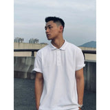 AIDASE  -  Men's Solid Color Short Sleeve Polo Shirt Casual Business Basic Top aidase-shop