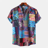AIDASE  -  Mens Summer Fashion Casual Print Seaside Beach Shirt Shirt Short Sleeve Shirt Comfort Classic Fit Office Wear Men'S Shirt aidase-shop