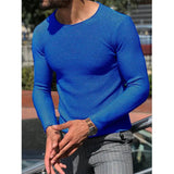 AIDASE  -  Men's Long Sve Knitted Pullover Sweater Casual Briti Sle round Ne Ribbed Boting Large Size Acrylic Spring Season aidase-shop