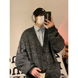 AIDASE  -  Autumn Winter New V-neck Cardigan Men's Loose Casual Knitted Sweater Trendy Daliy Simple All-match High Street Soft Coats aidase-shop
