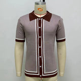 Aidase Summer Striped Sweater Men Newest Knit Poloshirt Business Casual Cardigan Tees Streetwear Tshirt Top Ice Silk Fabric Polo Blouse
