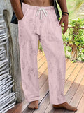 AIDASE  -  Trendy Loose Ripped Straight Pants Mens New Casual Solid Color Drawstring Baggy Trousers For Men Summer Fashion Loose Pants aidase-shop
