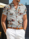 AIDASE  -  Summer new casual trend simple plant pattern short sleeve shirt aidase-shop