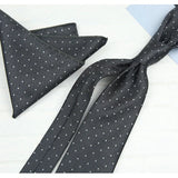 AIDASE  -  2PCS Neck Ties Set Fashion Paisley Striped Neckties Gentlemen Daily Wear Navy White Block Pocket Square Wedding Tuxedo Accessory aidase-shop